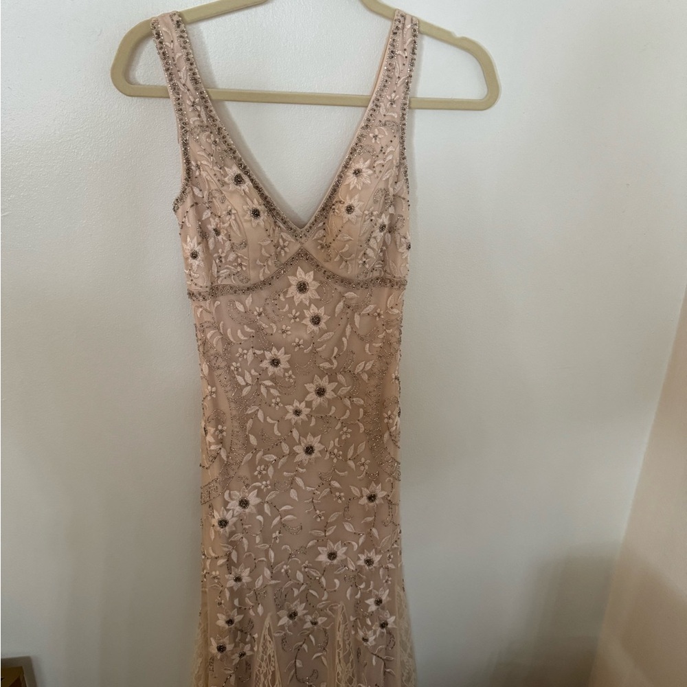 Sue Wong Floral Beaded Gown Size 2
